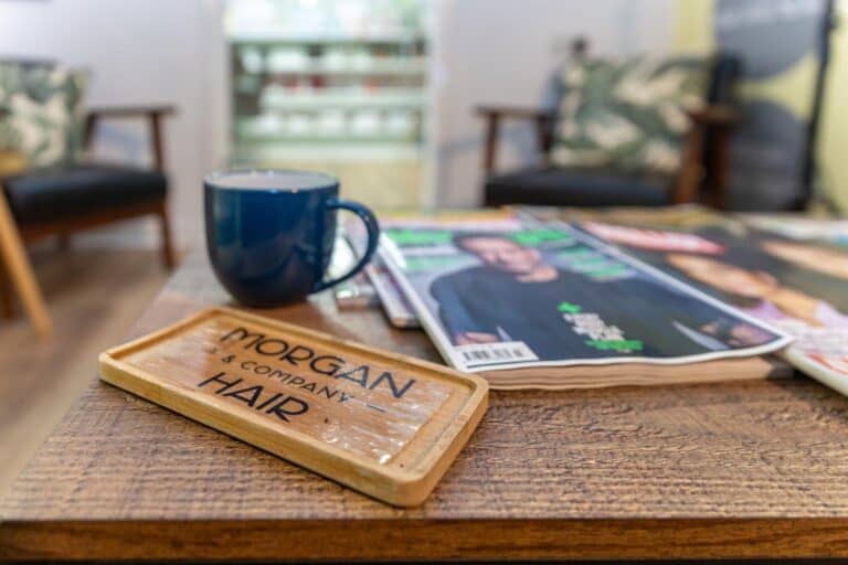 morgan and company coffee cup and magazine